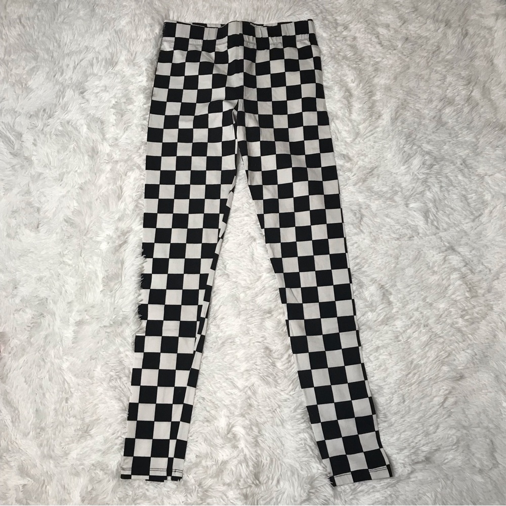 Forever 21 black & white checkered leggings size M